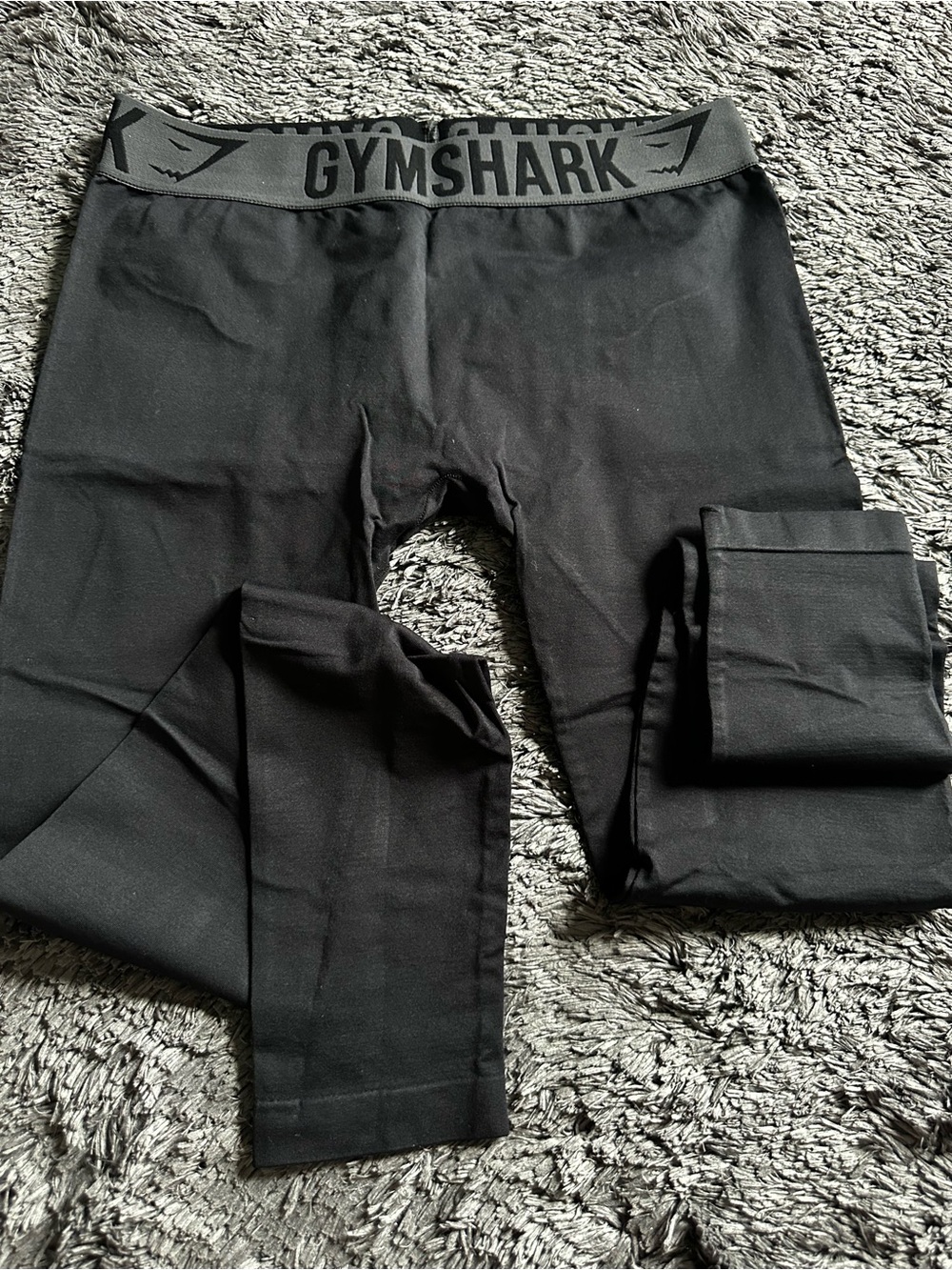 Gymshark Leggings Gray Band Black Letters